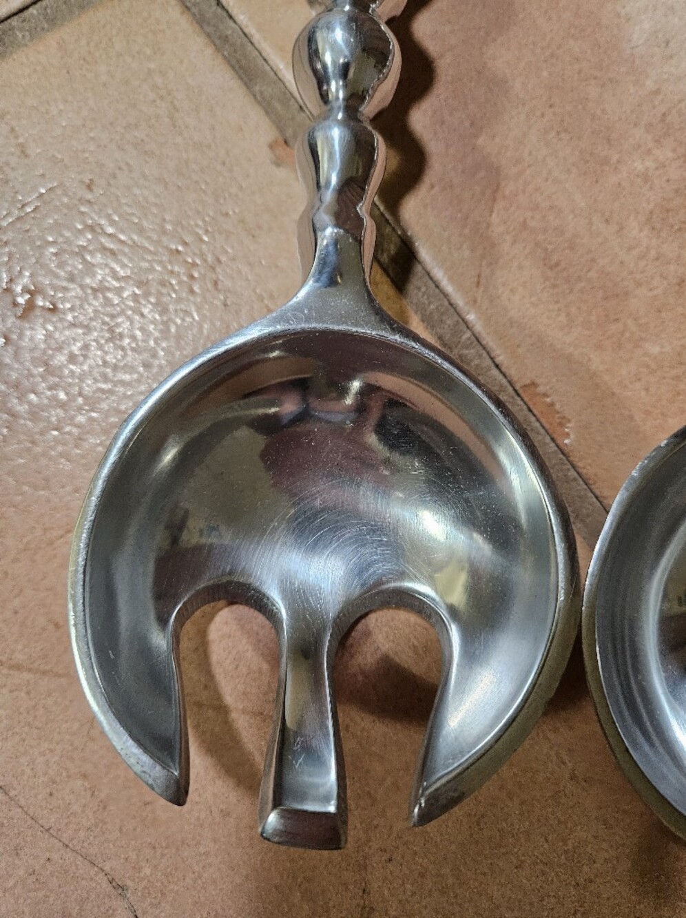 Salad Serving Spoon & Fork With Beaded Handle And Fish - Picture 4 of 6